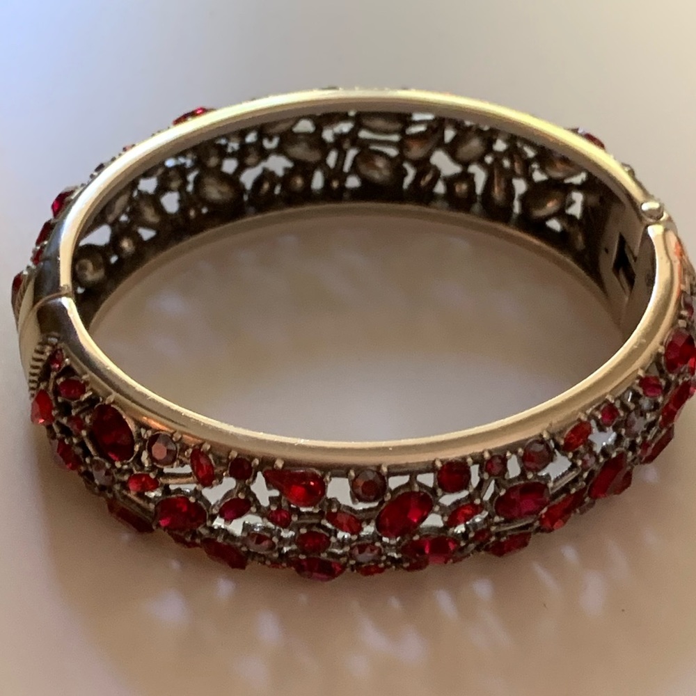 Brighton one love red hinged bangle bracelet